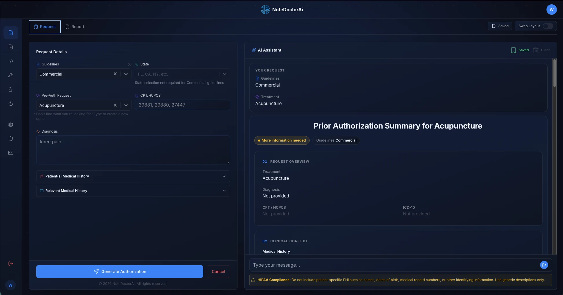 NoteDoctor.AI — Prior Auth Engine