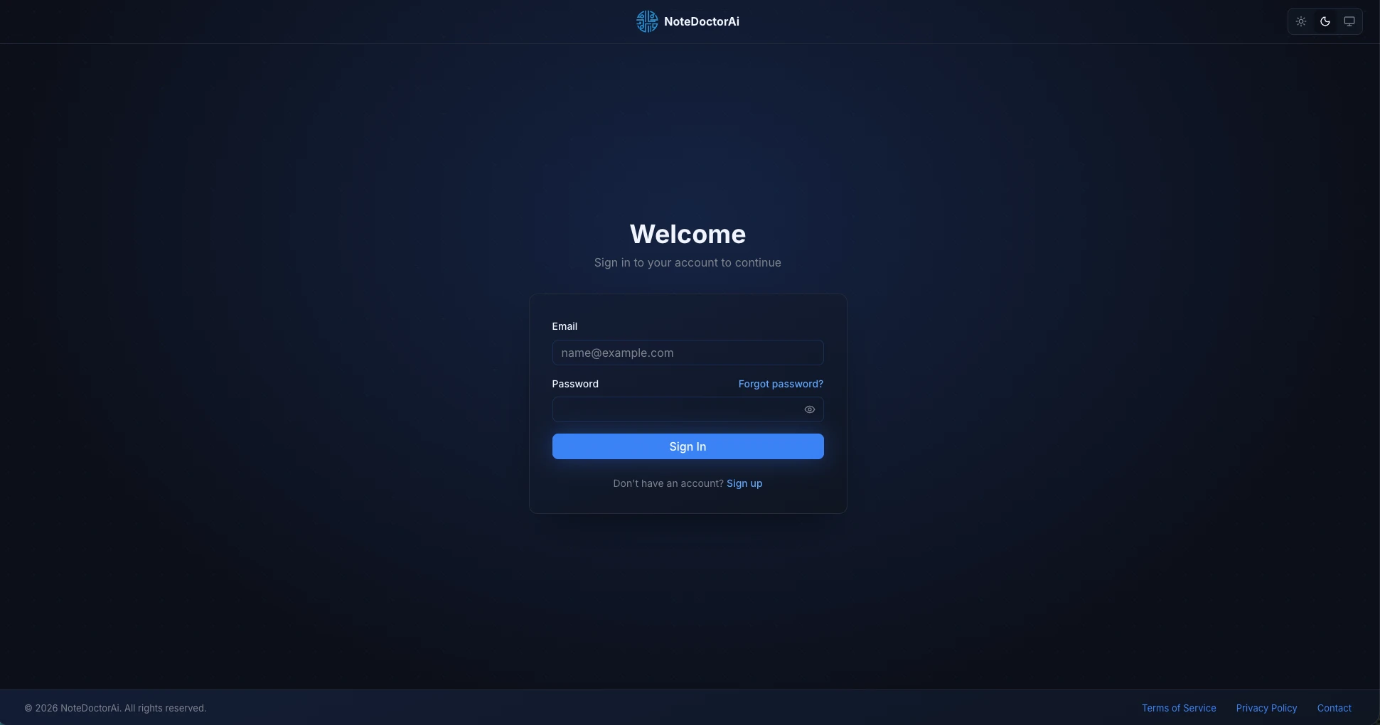 Secure sign-in with light and dark themes