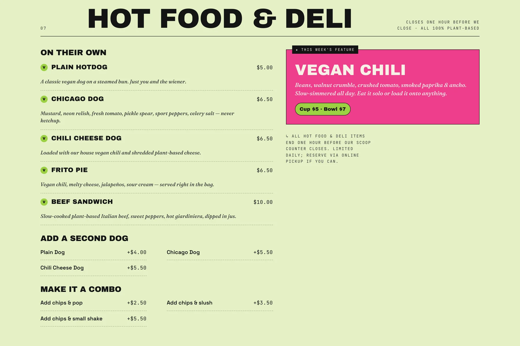 Hot food and deli