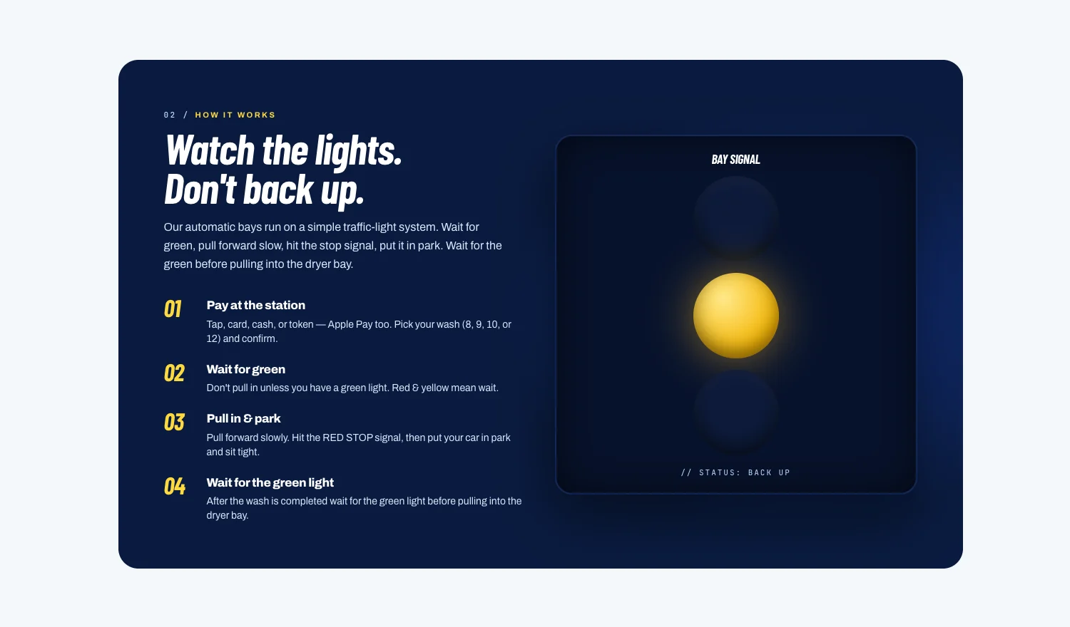 How it works: watch the lights